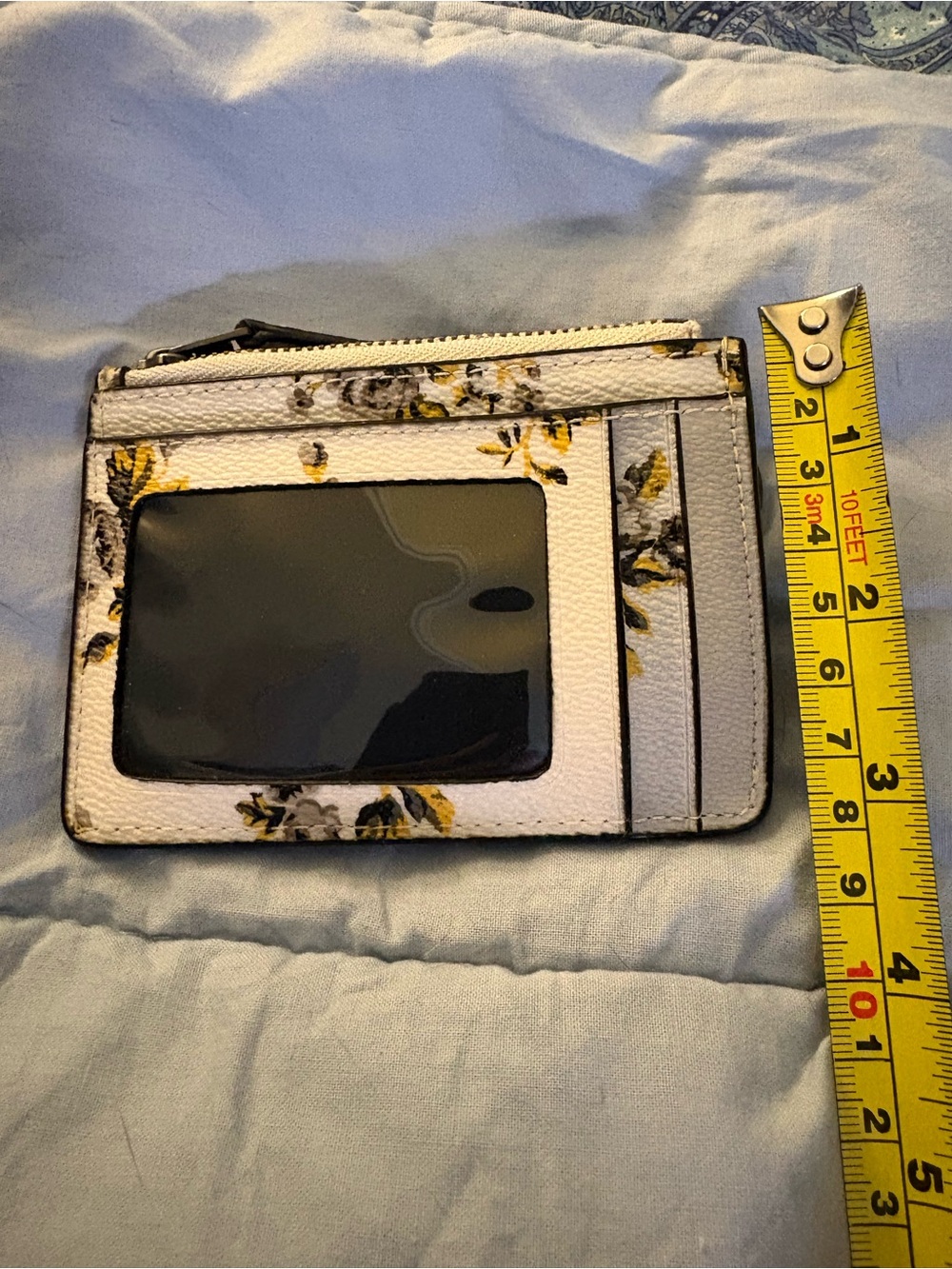 Coach Mini Skinny ID Case and Zip Section featuring a prairie floral print - Picture 5 of 7